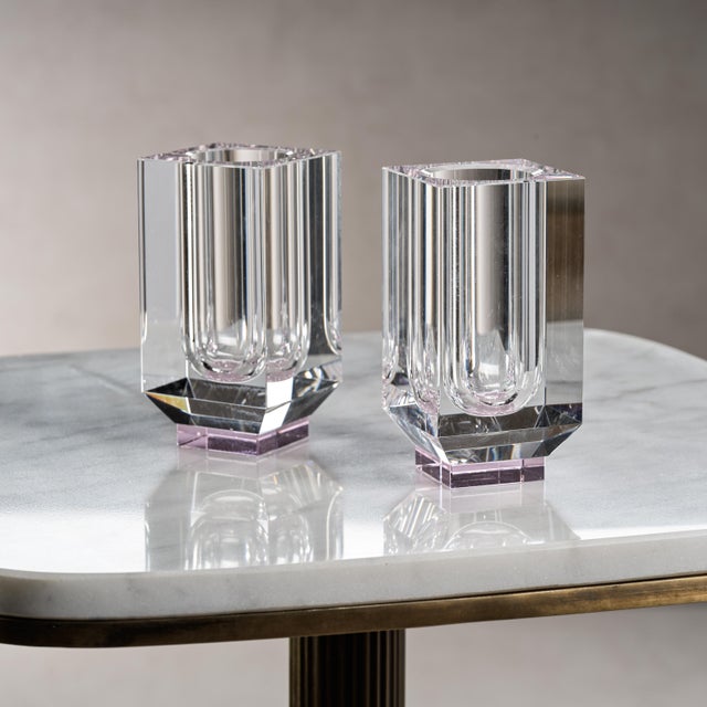 Contemporary Carrissa Crystal Glass Vase For Sale - Image 3 of 4