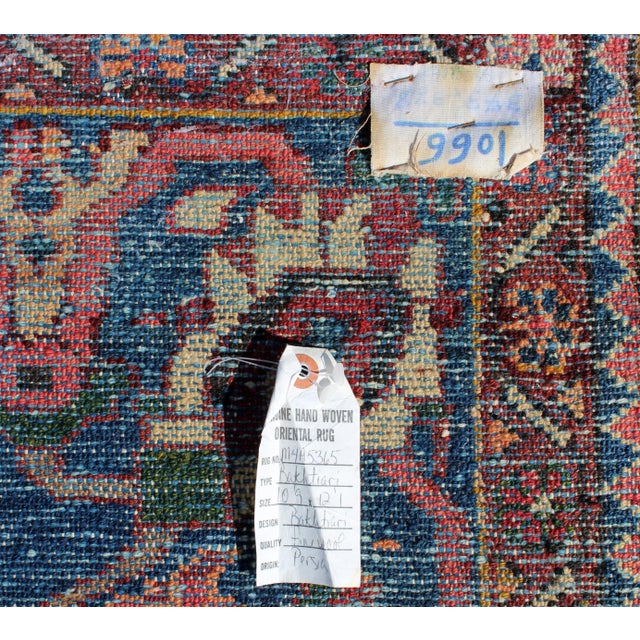 Traditional Bakhtiari Wool Persian Area Rug Rectangular Red For Sale - Image 4 of 5