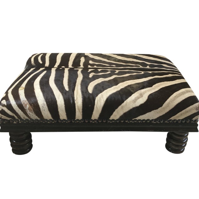 Authentic Zebra Skin Ottoman Chairish