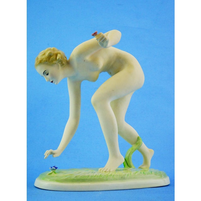 20th Century Art Deco Ceramic Nude Woman Sculpture by Josef Lorenzl for Goldscheider, Austria For Sale - Image 9 of 18