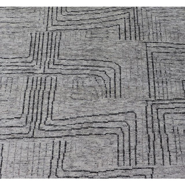 Indian Keivan Woven Arts Hand Knotted Rug in Modern Design 6'x8'8" For Sale - Image 3 of 12