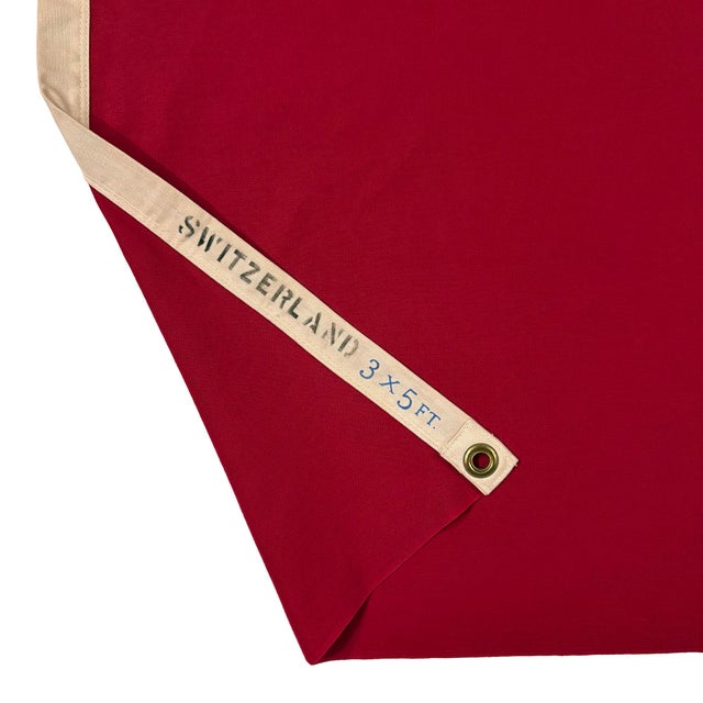 Rustic Vintage Cotton Sewn Flag of Switzerland For Sale - Image 3 of 6