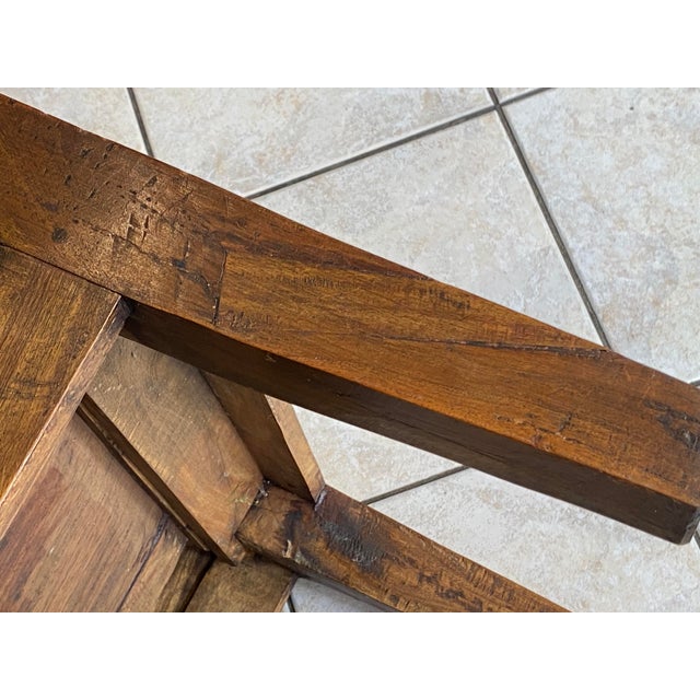 Rustic Farmhouse Coffee Table in Wood with Two Drawers, 1930s For Sale - Image 4 of 18