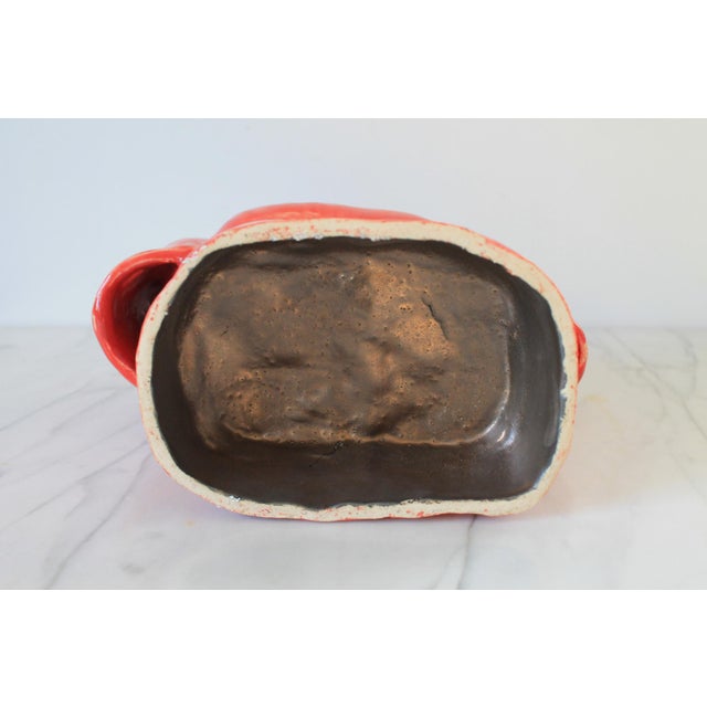 Ceramic Studio Art Pottery Red T-Shirt Vase For Sale - Image 7 of 8