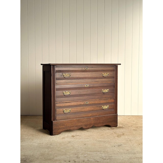 Victorian Antique Victorian Wooden Chest of Drawers, C. 1890–1910 For Sale - Image 3 of 18