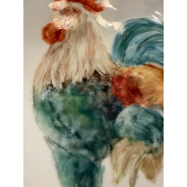 Circa 1950's Arzberg Porcelain Rooster Plate Made in Germany For Sale - Image 4 of 7