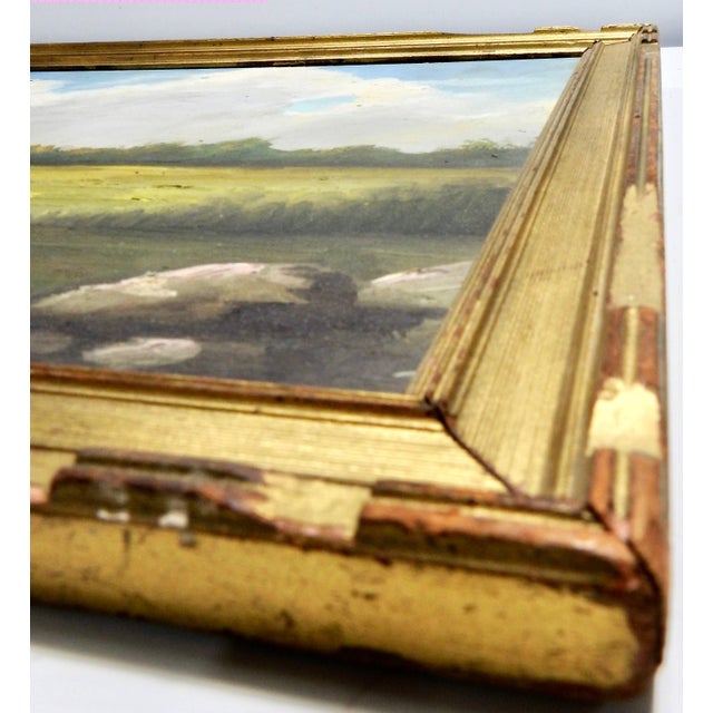 Midcentury Signed Painting on Board J. Sanchez, 1949 For Sale In Nashville - Image 6 of 10