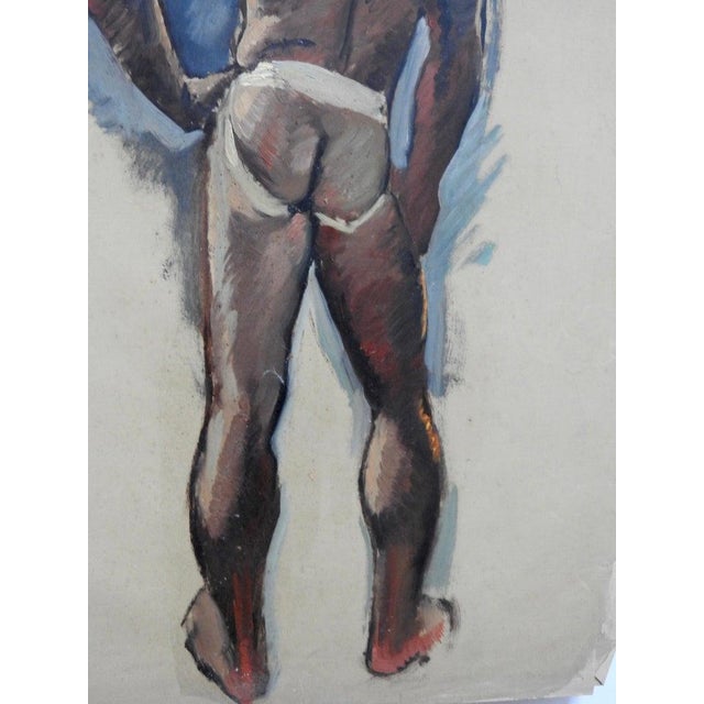 1920s Robert Whitmore Oil Painting on Canvas of Partially Nude Male For Sale - Image 5 of 8
