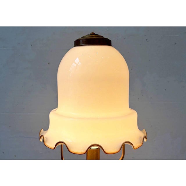 Table Lamp with Wavy Glass Shade in Murano Glass, 1920s For Sale - Image 3 of 15
