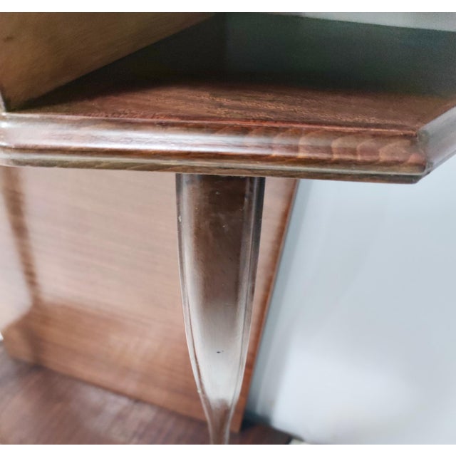 Vintage Beech and Walnut Root Console Table with Orange Glass Top, 1950s For Sale - Image 13 of 15