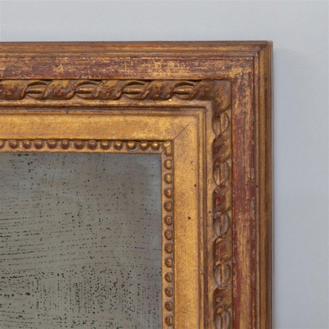 French 1700s Louis XVI Giltwood Mirror With Antique Mirror Glass For Sale - Image 3 of 3