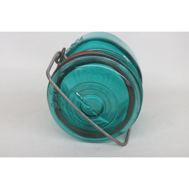 1970s Ball Ideal Bicentennial Eagle Mason Jar With Lid 1976 Vintage Blue Teal 4715b For Sale - Image 5 of 18