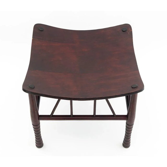 Early 20th Century Liberty & Co. Attr. "Thebes" Oak Stool For Sale - Image 5 of 11