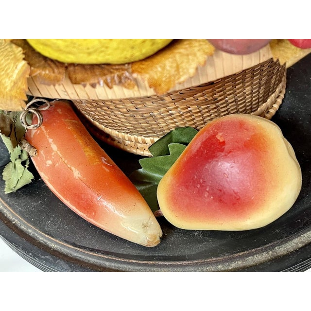 LARGE Antique Victorian Mantel Clock Glass Dome WAX FLOWER BASKET Rare Folk Art For Sale - Image 18 of 18