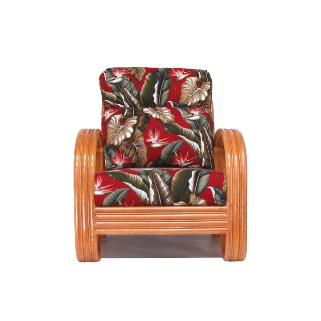 New old stock three-strand ¾ rattan "Kauai" Lounge Chair featuring 3/4 pretzel chair arms with slopped back. Add that...