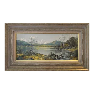 Vintage Oil Painting of Snowdon Mountains & Lakes in Wales by Modern British Artist, 1975 Circa