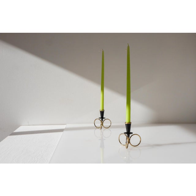 Mid-Century Modern Metal Candlestick Holders by Gunnar Ander for Ystad Metal, Sweden, Set of 2 For Sale - Image 6 of 15