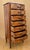 1940s French Marquetry And Marble Top Tall Chest Of Seven Drawers For Sale - Image 4 of 6