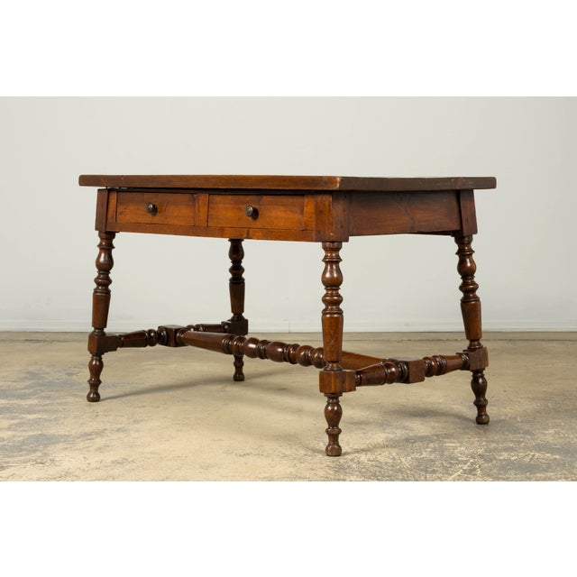 Late 19th Century Late 19th Century French Provincial Oak Writing Table For Sale - Image 5 of 18