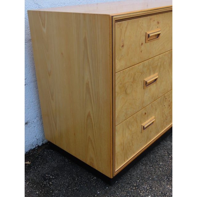 Henredon Henredon Scene Two Mid Century Modern Burlwood Inlay Dresser 6345 For Sale - Image 4 of 18