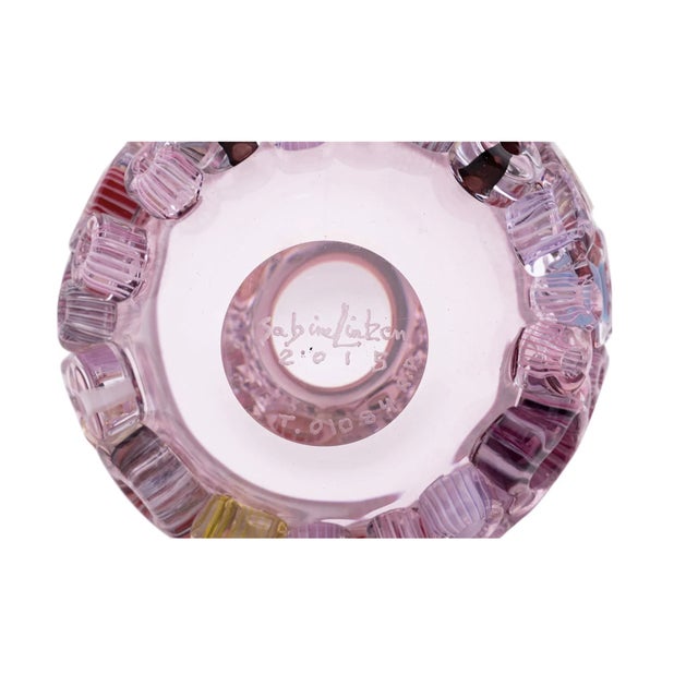 Pink Sabine Lintzen 'Bright Field' Glass Vase For Sale - Image 8 of 8