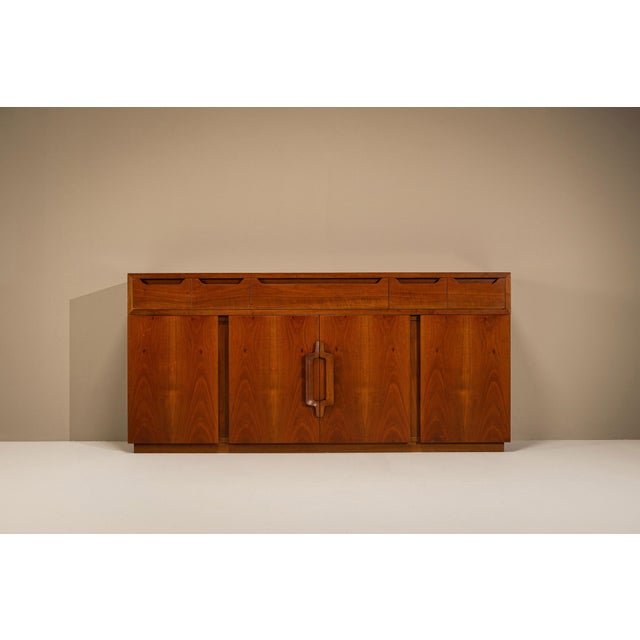 Arcigliano Walnut Sideboard by Giovanni Michelucci for Fantacci, Italy, 1970s For Sale - Image 14 of 14