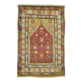 Antique Zabihi Collection Anatolian Turkish Prayer Niche Rug - 2'6" x 3'7" For Sale