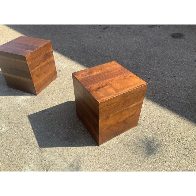 Mid Century Modern Walnut Cubes For Sale - Image 12 of 12