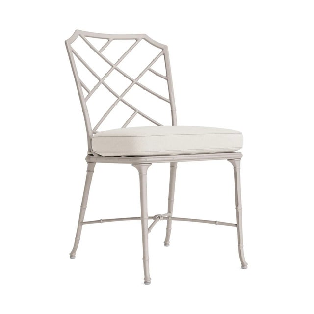 Brown Jordan Calcutta Side Chair, Dove frame with Fusion Natural fabric For Sale - Image 12 of 12