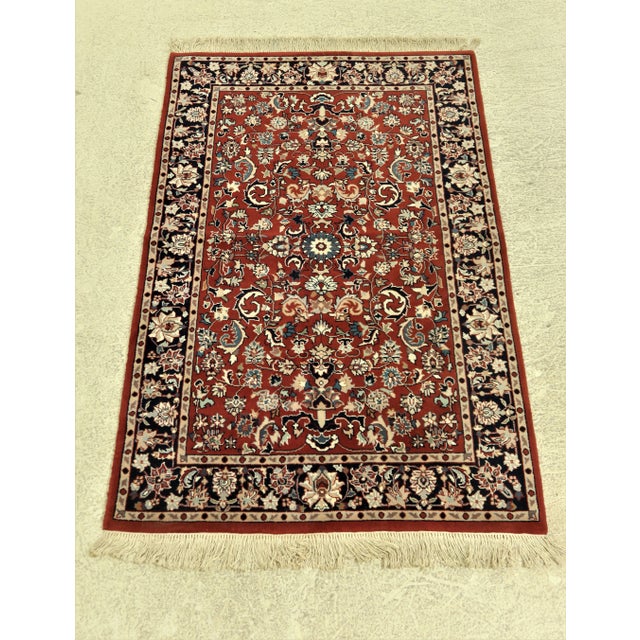 Sarouk Pattern Approx. 4 X 6 Wool Area Rug For Sale - Image 9 of 9