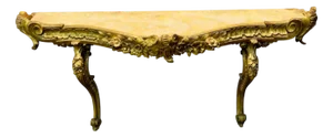 Baroque Gold-Gilded Console with Giallo Reale Marble Top, 18th Century