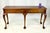 Vintage Baker Furniture Chippendale 5-Leg Burl Walnut & Mahogany Console Table For Sale - Image 16 of 16