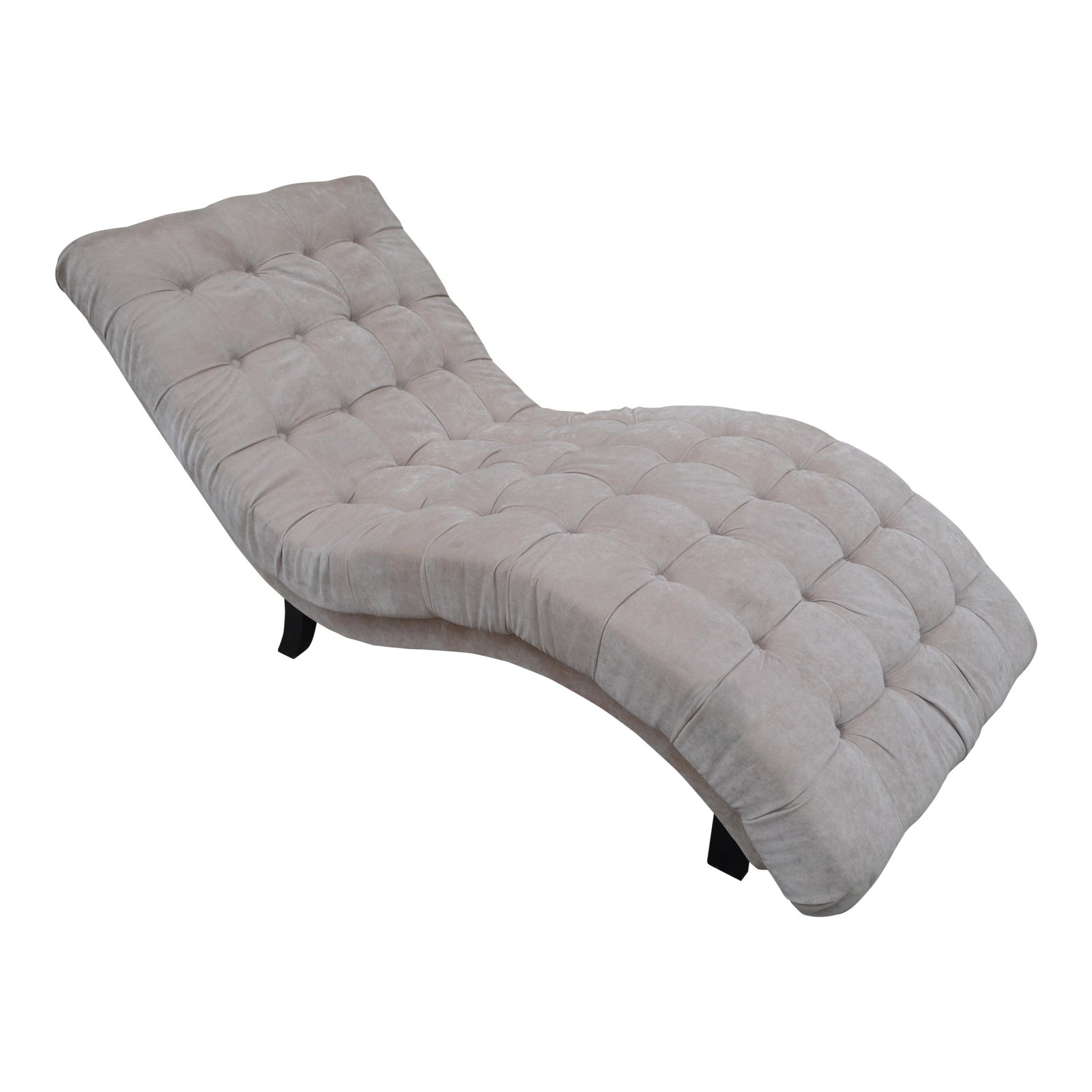 Contemporary Ivory Tufted Chaise Lounge Chair Chairish