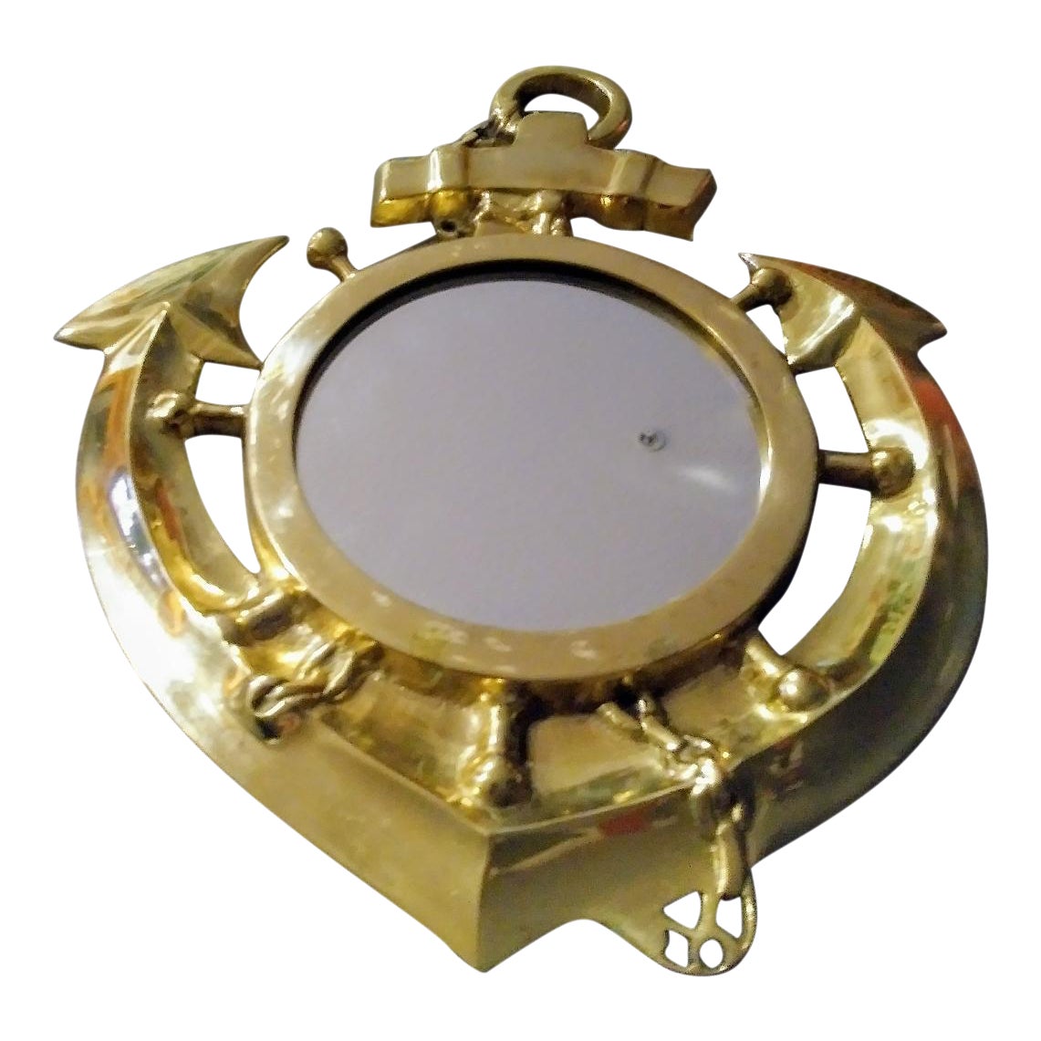 Vintage Brass Small Anchor Nautical Wall Mirror Chairish
