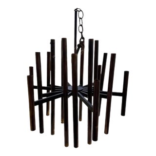 Vintage Lightolier Brass 36 Light Chandelier by Gaetano Sciolari For Sale