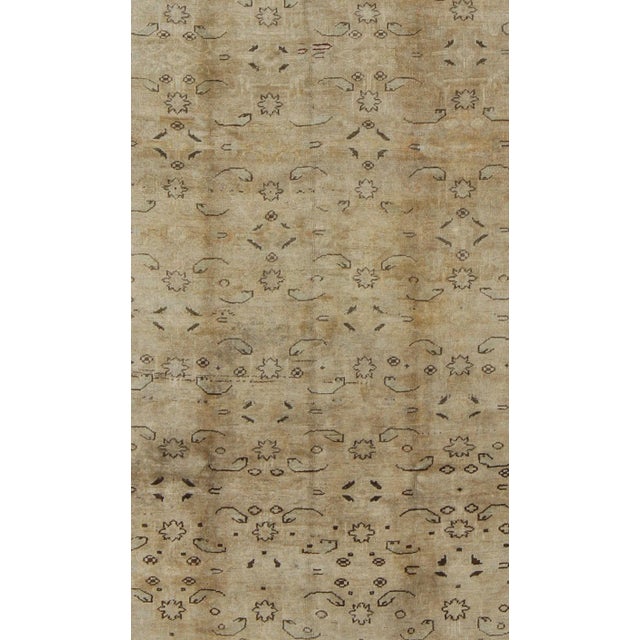 Unique Turkish Oushak With Overall Design in Cream, Gray and Brown Highlights For Sale - Image 4 of 9