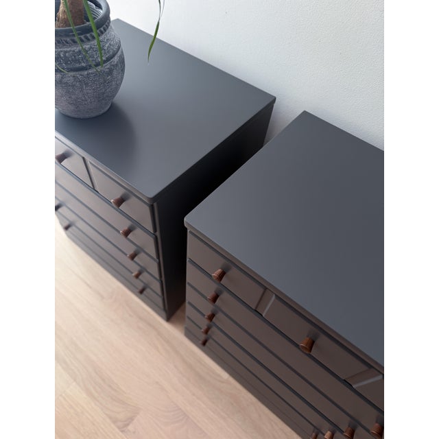 Late 20th Century Late 20th Century Refinished Ethan Allen Oversized Nightstands, A Pair For Sale - Image 5 of 5