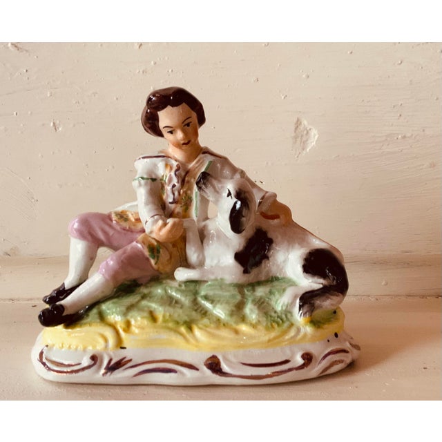 Pink Captivating Pair of Early 20th Century English Staffordshire Mantle Figures For Sale - Image 8 of 12