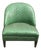 Vintage Round Back Green Upholstered Chair For Sale