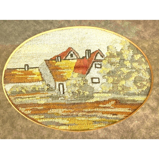 Set of 2 Antique Mini French Petit Point Needlework Framed Art - Cottages For Sale In Washington DC - Image 6 of 12