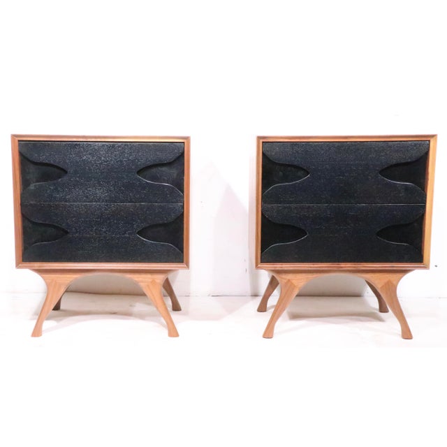 1950's Pair of Nightstands Newly Refinished For Sale - Image 11 of 17