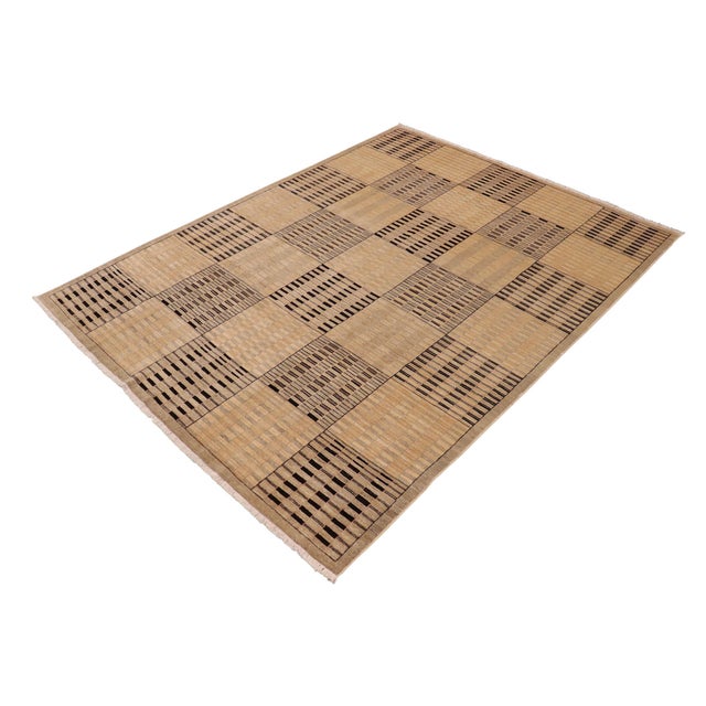 1990s 1990s Contemporary Gabbeh Beige/Tan Wool Rug - 8'11" X 11'9" For Sale - Image 5 of 12