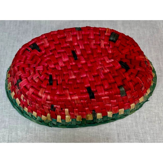 1980s Vintage Americana Watermelon Serving Basket For Sale - Image 5 of 8