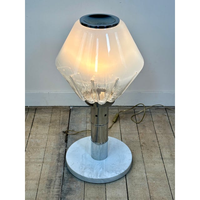 Silver Diamond Lamp in Murano Glass, Italy, 1970s For Sale - Image 8 of 14