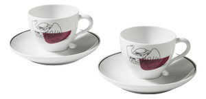 Service Prunier Coffee Plates and Cups by Le Corbusier for Cassina, Set of 4