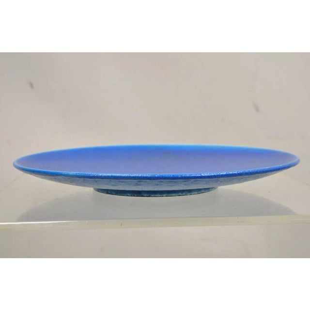 Vintage Edmond Lachenal (1855 – 1948, France) French Art Nouveau Turquoise Blue Glazed Pottery 14" Charger Plate, Signed...