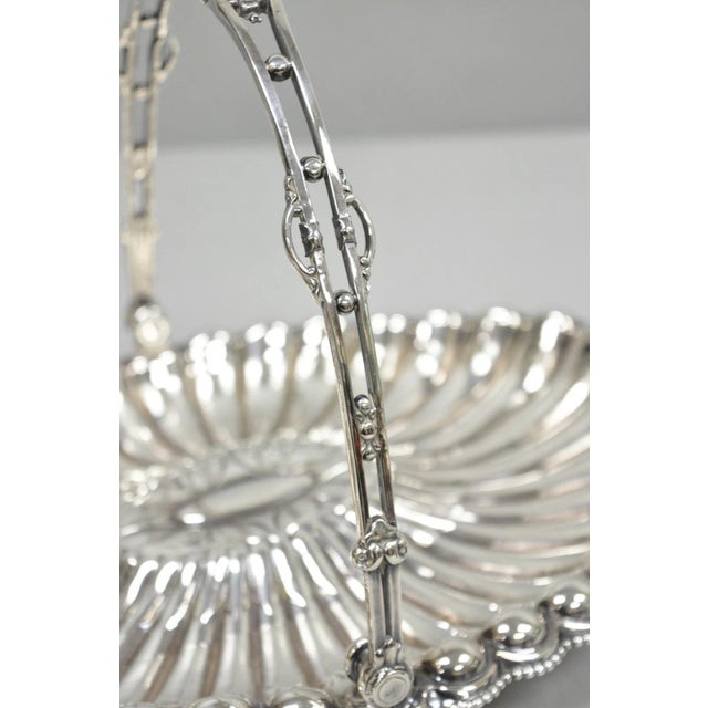 Antique Rogers & Bro Silver Plated Wedding Brides Basket W Reticulated Handle For Sale In Philadelphia - Image 6 of 17