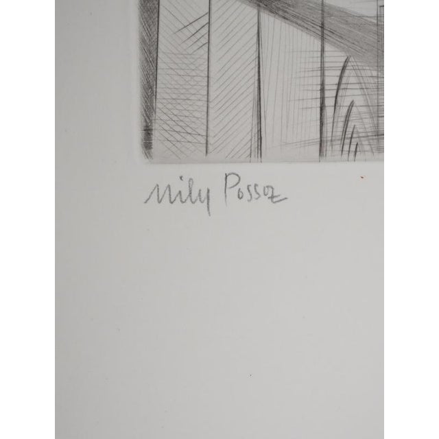 Modern Mily Possoz, The Cat on the Stool, Original Signed Engraving For Sale - Image 3 of 11