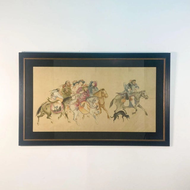 Beige Large Painting With Princess Being Relocated, Circa 1900 For Sale - Image 8 of 8