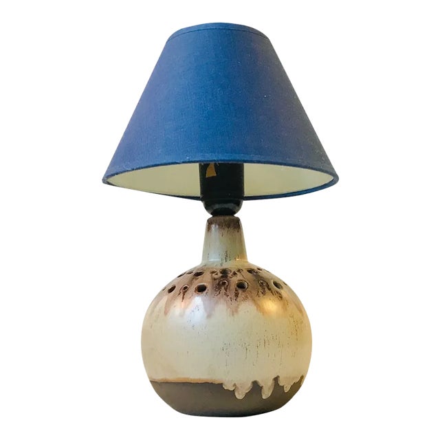 Vintage Danish Ceramic Globe Table Lamp, 1970s For Sale